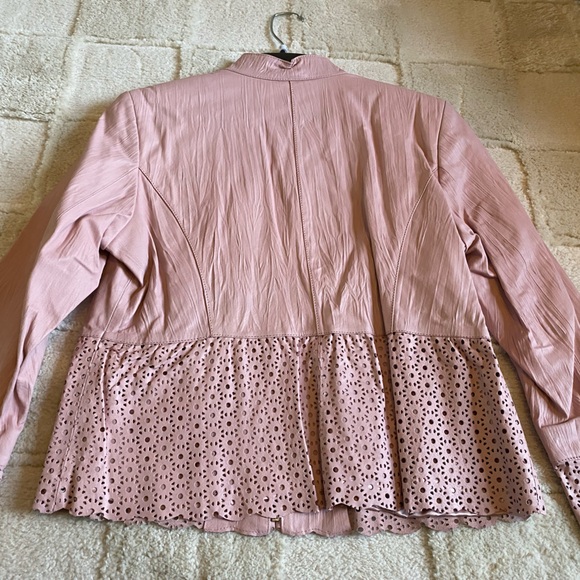 Pamela McCoy Pink Leather Jacket Large - Picture 3 of 5